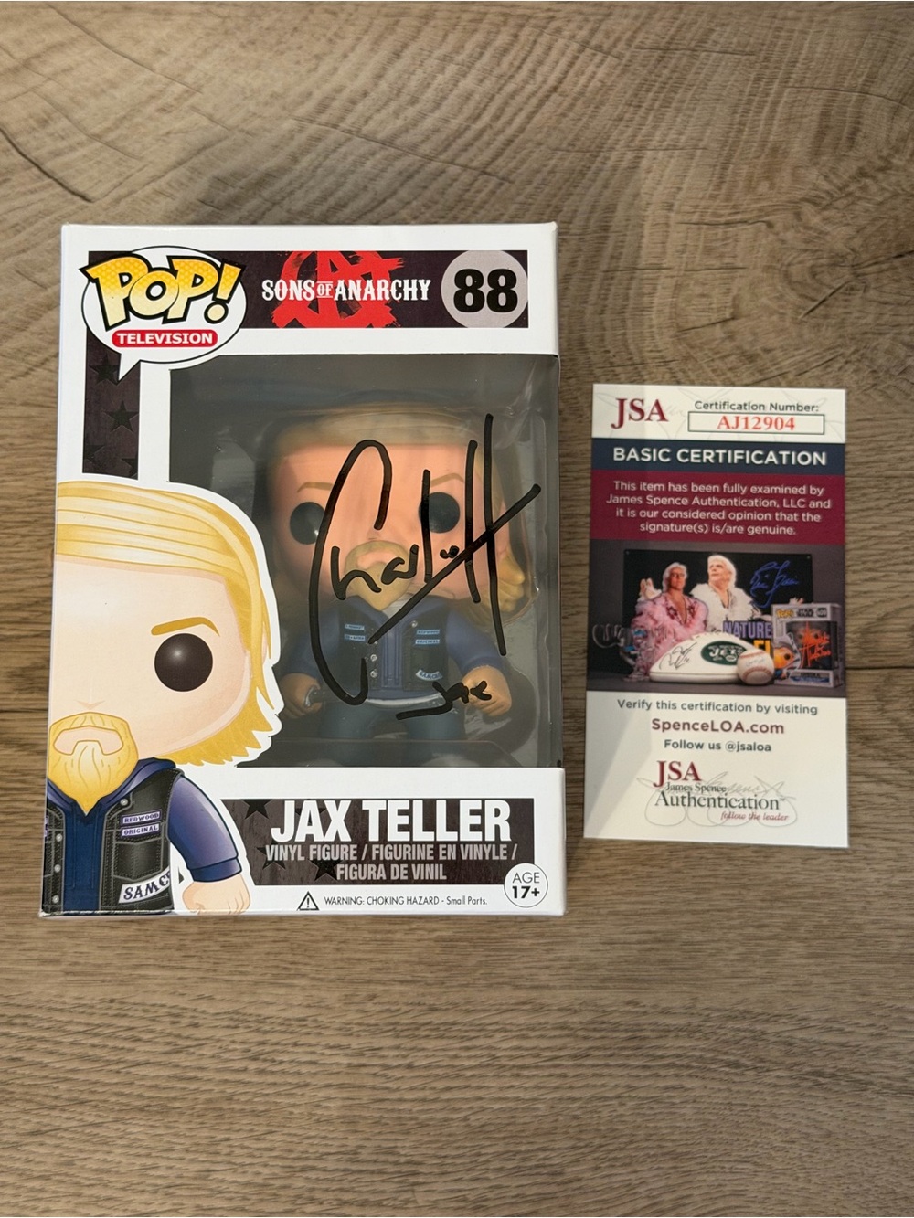 Charlie Hunnam Signed Jax Teller Funko Pop Sons Of Anarchy #88 JSA COA